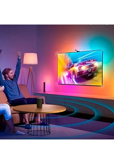 Honeybeeshop Eıssloly Rgbıc Led Tv Arka Aydınlatma Şeridi 5m 16 4ft Ar Sensörlü Uygulama Müzik Uyumlu Usb Güçlü 35 80 İnç Tv Monitör Oyun Yatak Oturma Odası