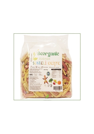 Beorganic Artizan Organik Sebzeli Çocuk Erişte 450 G