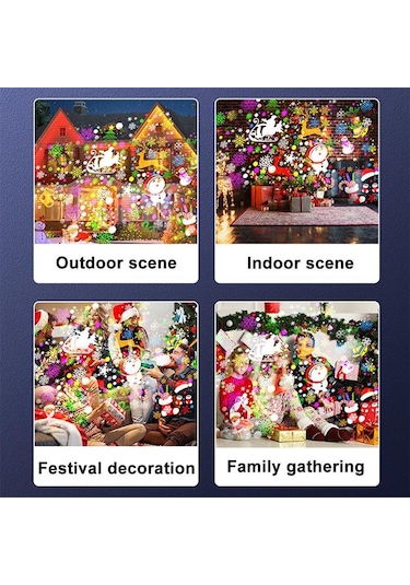 Sones Kar Tanesi Projeksiyon Lambası Film Desenli Tatil Atmosfer Işığı Beyaz Diğer