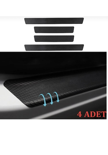 Point Araç İçi Karbon Kapı Eşik Bandı Kapı Eşiği Folyo  Hava Kanallı İthal 4'lü Set -