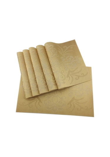 Altın Kraliyet Yüksek Sınıf 6 Adet Placemats Pvc Yemek Masası Placemat Bar Mat Plaka Mat Masa Mat Seti Mutfak Sıcak Pedler 30 45 Cm Altın
