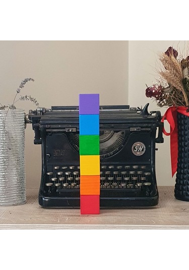 Ahşap Küpler 6lı Boyalı