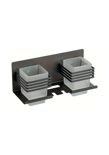 Fastbuy Anakart Cift Bardak Stili Paslanmaz Çelik Disk Fırça Ve Fırça Macunu Depolama Duvar Montaj Raf Siyah Siyah