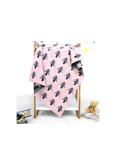 Sones Bebek Örgü Noel Ağacı Kucaklama Battaniyesi Şal Örtüsü Pembe