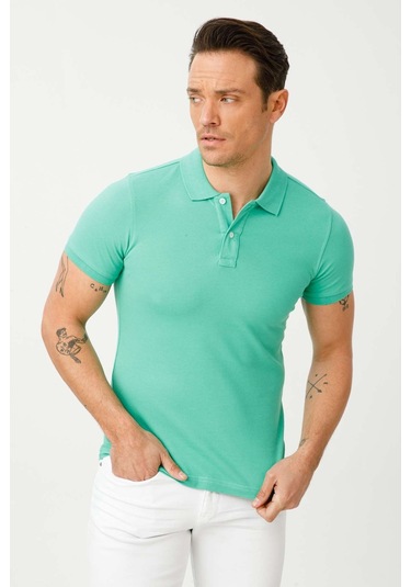 Igs Standart Erkek Polo Yaka Tişört Nil Yeşili Mint