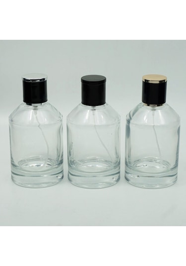 Parfüm Şişesi 100 Ml 3 Adet Silindir Kubbeli Model Kolay Kapama