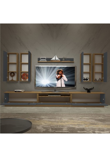 Decoraktiv Trendstyle 8d Mdf Tv Ünitesi Tv Sehpası Pera - Antrasit