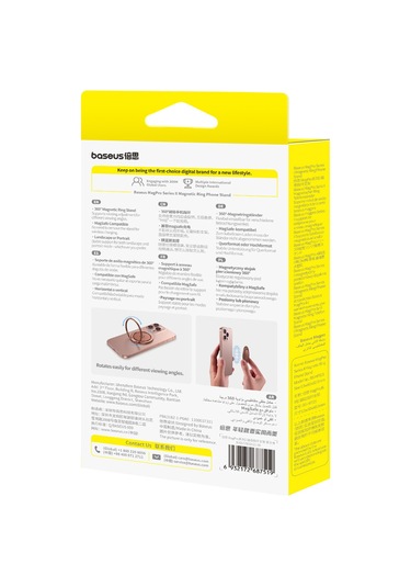 Baseus Magpro Series Iı Manyetik Halkalı Telefon Standı 360 Döndürme Magsafe Kickstand İle Uyumlu Rose Gold