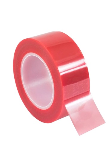 Kırmızı Polyester Çift Taraflı Bant 50mmx50mt Geniş Çift Taraflı