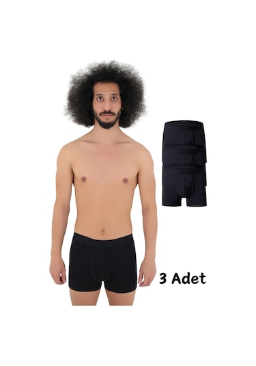 Erkek Boxer Likralı 6'lı Premium Paket Siyah-Beyaz