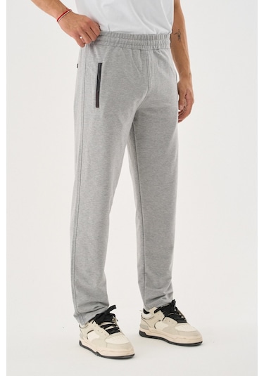 Shooter Sportswear Mevsimlik Antrasit Erkek Eşofman Altı Rahat Kalıp Fermuar Cepli Düz Paça Gri