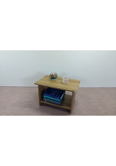 KOBİÇ RAFLI OFİS SEHPASI 60X45X45 CM (MEŞE)