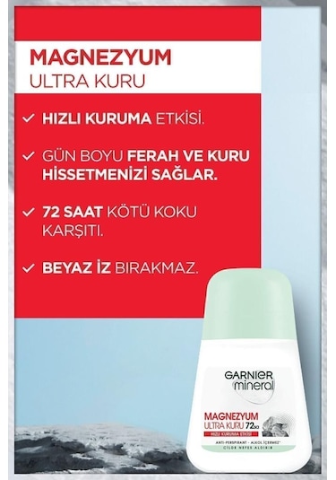 Garnier Mineral Magnezyum Ultra Kuru Roll-On Kadın Deodorant Seti