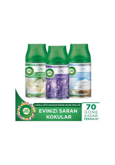 Airwick Freshmatic Makine Yedek Lavanta + Bahar Çiçekleri + Temizlik Esintisi