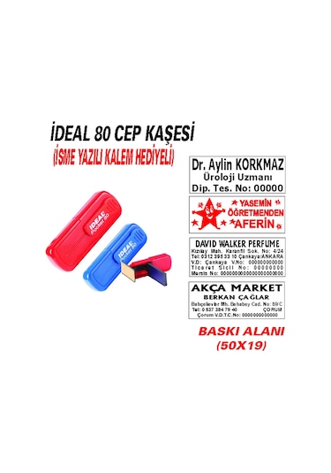İdeal 80 Cep - Firma - Ofis - Şirket - Doktor - Avukat Kaşesi N11.23294