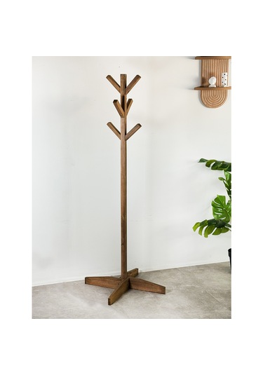 Ahşap Askılık Elbise Askısı 6024 Ceviz