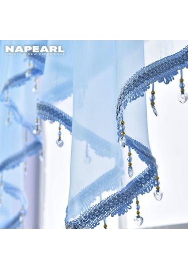 Açık Mor 1 Adet Napearl Şeker Renkler Dekoratif Saçak Perde Sırf Mutfak Yatak Odası Pencere Kısa Tül Perde Ev Dekor İçin