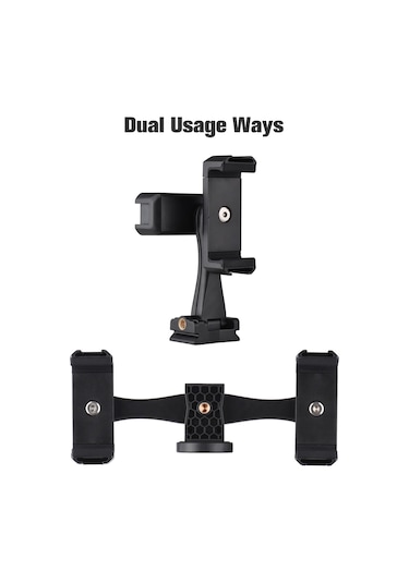Yunboo Andoer Ad-04 Çift Telefonlu Profesyonel Vlog Tutucu - 360 Dönebilir, 4 Aksesuar Yuvası