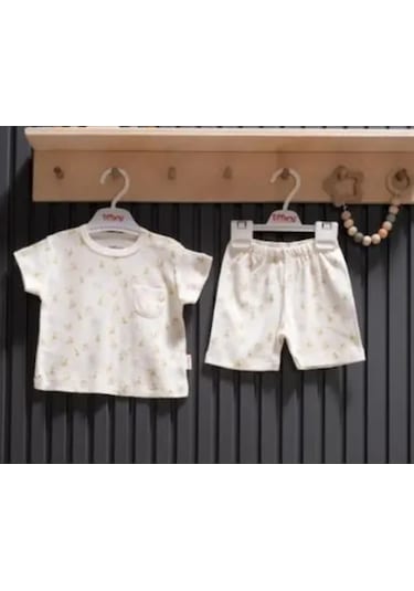 Tiffany Tekstil Tiffany 2li Takım Şortlu Pear Jakarlı Theme Ekru