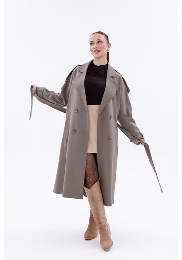 Kadın Trençkot Model Kaban Çağla