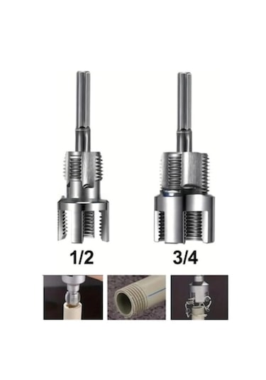 2 Li Set İç Dış Plastik Boru Diş Açma Seti 1/2 20 Mm Ve 3/4 İnç 25 Mm Borularla Uyumlu