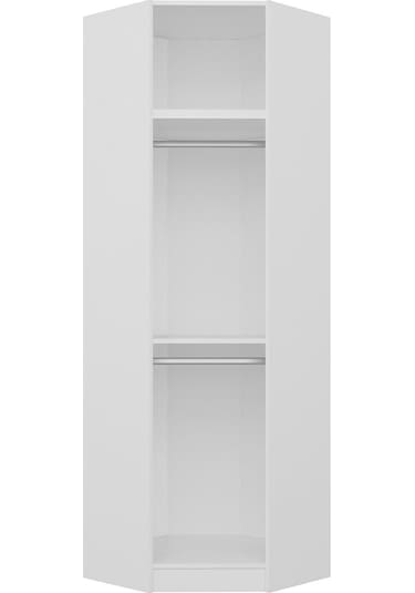 Kale 1 Kapaklı Köşe Dolap + Yüklük Beyaz 255cm Beyaz