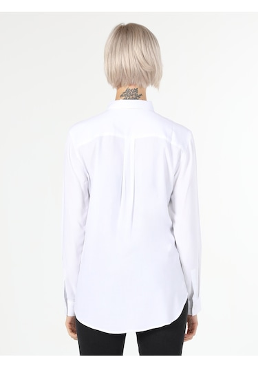 Colin's Basic Regular Fit Kadın Beyaz Uzun Kol Gömlek CL1050927_Q1.V1_WHT Beyaz