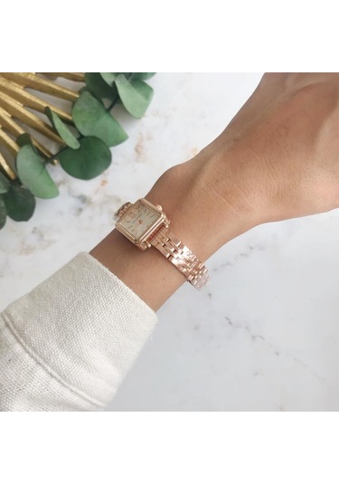 Maiar Kare Kasa Rose Kordon Kadın Kol Saati Rose Gold