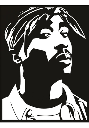 Tupac 3d Duvar Dekoru - Şık Ve Minimalist Tasarım 20cm