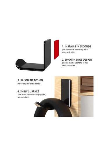 Sones 2 Adet Kulaklık Braketi Yapışkanlı Kulaklık Askısı Beyaz