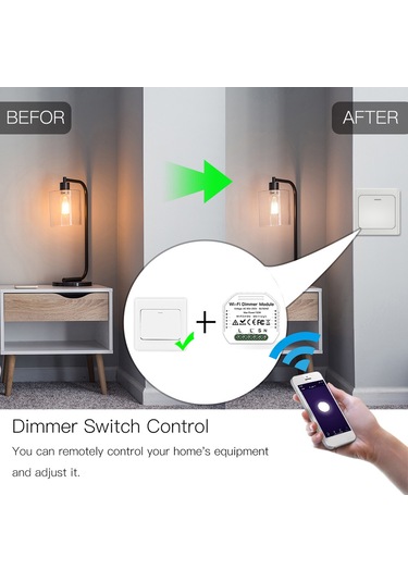 H31818-2 90-250 V Wifi Sönük Modülü Dimmer Anahtarı Akıllı Işık