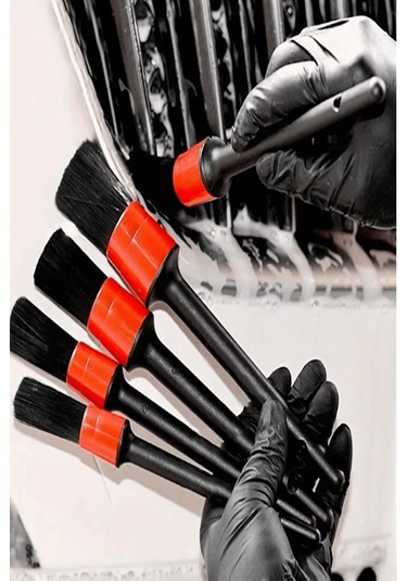 5'li Oto Detay Temizlik Fırçası Seti Kaliteli Detaylı Farklı Boyutlar, Premium Seri Araba Fırçası