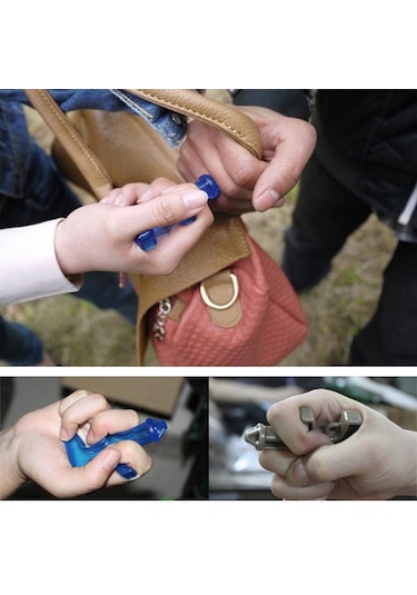 Sones 2 Adet Açık Hava Acil Durum Güçlü Kişisel Savunma Güvenlik Aracı Kadın Parmak Sokmalı Matkap Siyah