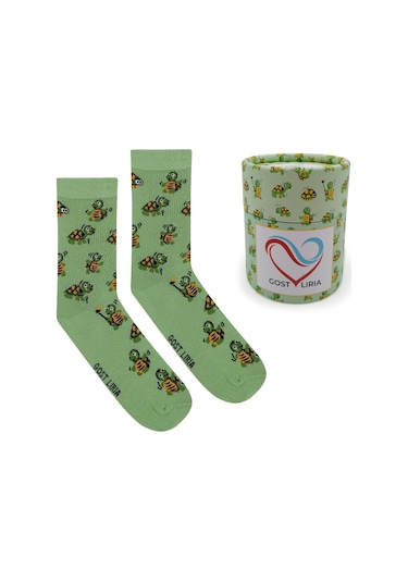 Gost Liria Tortoise Socks Desenli Unisex Soket Çorap Yeşil