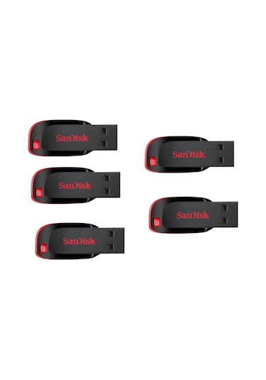 SanDisk Cruzer Blade SDCZ50-032G-B35 32 GB USB 2.0 Flash Bellek 5'li