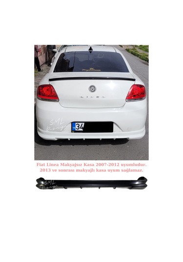 Fiat Linea Makyajsız Kasa 2007-2012 Arka Ek-Difüzör (Plastik)