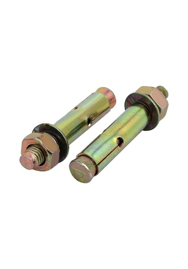 Iıvverr M10x70mm Çinko Kaplama Kol Ankraj Genişleme Cıvatası Bronz Tonu 6pcs M10x70mm Çinko Plakalı Ankraj Genişliği Perno Bronce Tono 6pcs