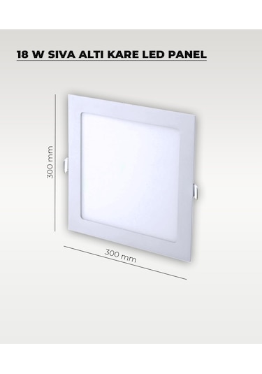 18w Sıva Altı Kare Slim Led Panel Beyaz Işık Beyaz