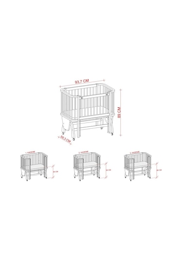 Meltem Kids Mood Sallanır Ahşap Anne Yanı Beşik 50x90 cm (beyaz-ekru) Ekru Meltem Kids Mood Sallanır Ahşap Anne Yanı Beşik 50x90 cm (beyaz-ekru) Ekru