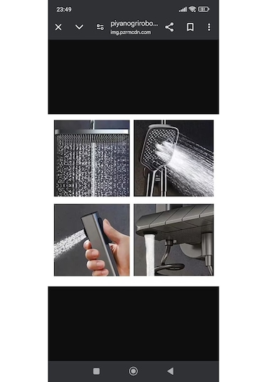 Piyano Lüks Duş Seti Sürgülü Krom