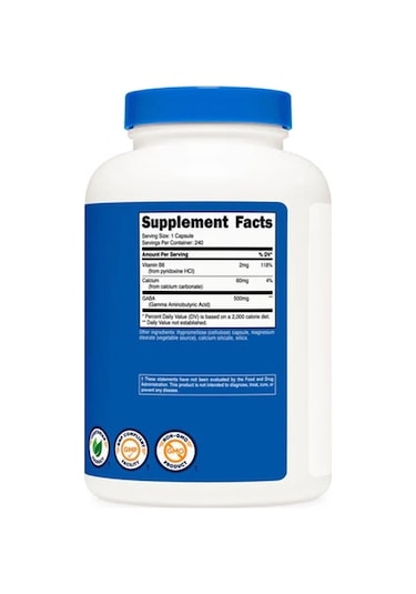 Gaba With B6 - 500 Mg Gaba 2 Mg B6 - 240 Capsules