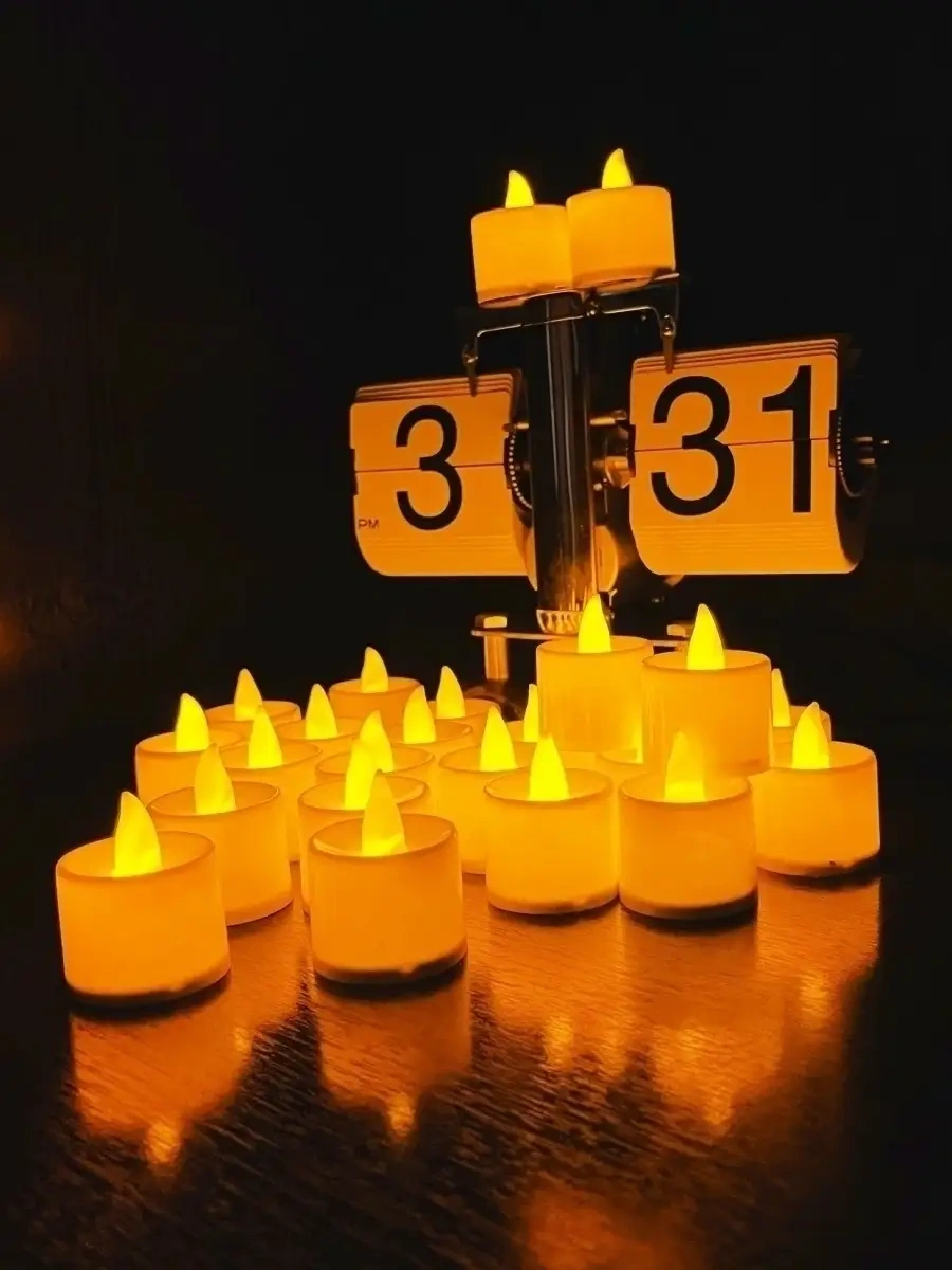 Lublu Darit' Led Mum Seti 24 Adet, Bataryalı Yanıp Sönen 18364130 Beyaz