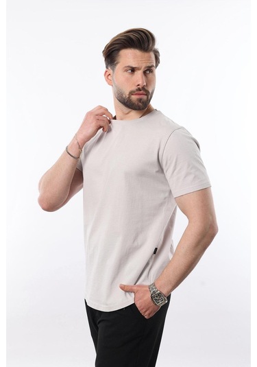 Madmext Madmext Taş Rengi Erkek Tişört 4951 Taş Rengi