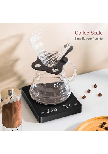 Ev Elektronik Mutfak Terazisi, Zamanlayıcılı Yüksek Hassasiyetli Siyah