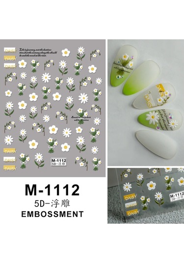 Nail Art Etiketler Çıkartmaları 5d Kabartmalı Kendinden Yapışkanlı Karikatür Çiçek Kelebek Yıldız Tırnak Çıkartmaları Grimsi Kahverengi