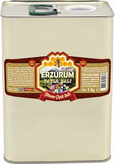 Erzurum Yayla Süzme Çiçek Balı 25 Kg Teneke