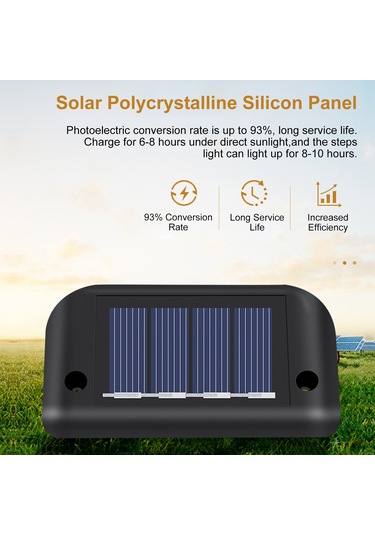 Yaozixa Dış Mekan Güneş Enerjili Basamak Lambası - Islak Işık 4 Adet - Led Bahçe, Çit, Merdiven Aydınlatması - Ip55 Su Geçirmez