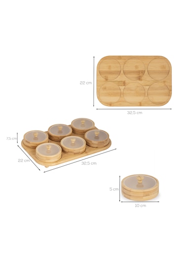 Porsima Pbt-693 Tepsili 6 Lı Bambu Kahvaltılık Saklama Kabı Kapaklı Saklama Kabı Kapaklı Kahvaltılık Seti Bambu