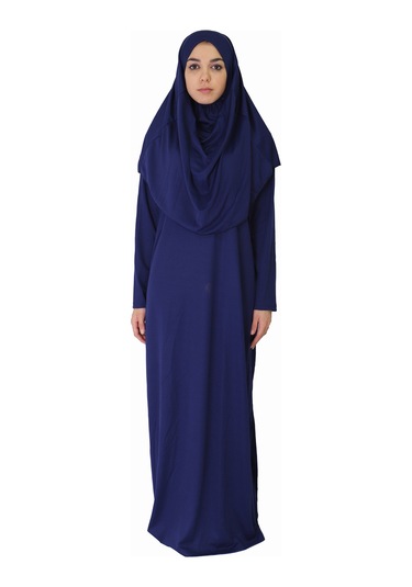 Açık Lacivert Fermuarsız Namaz Elbisesi Açık Lacivert