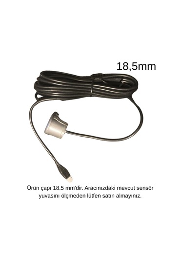 18.5mm Park Sensörü Gözü Gümüş Silver 2.25m Kablolu (Ölçerek Alınız) 00140175